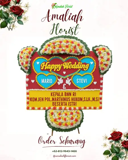 Papan Bunga Pernikahan Tendeki